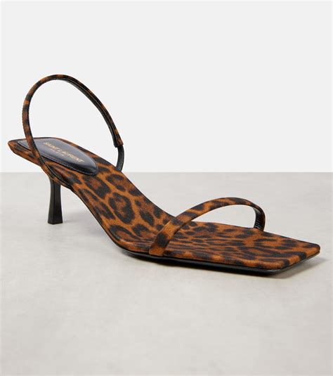 JASPE sandals in leopard grosgrain .